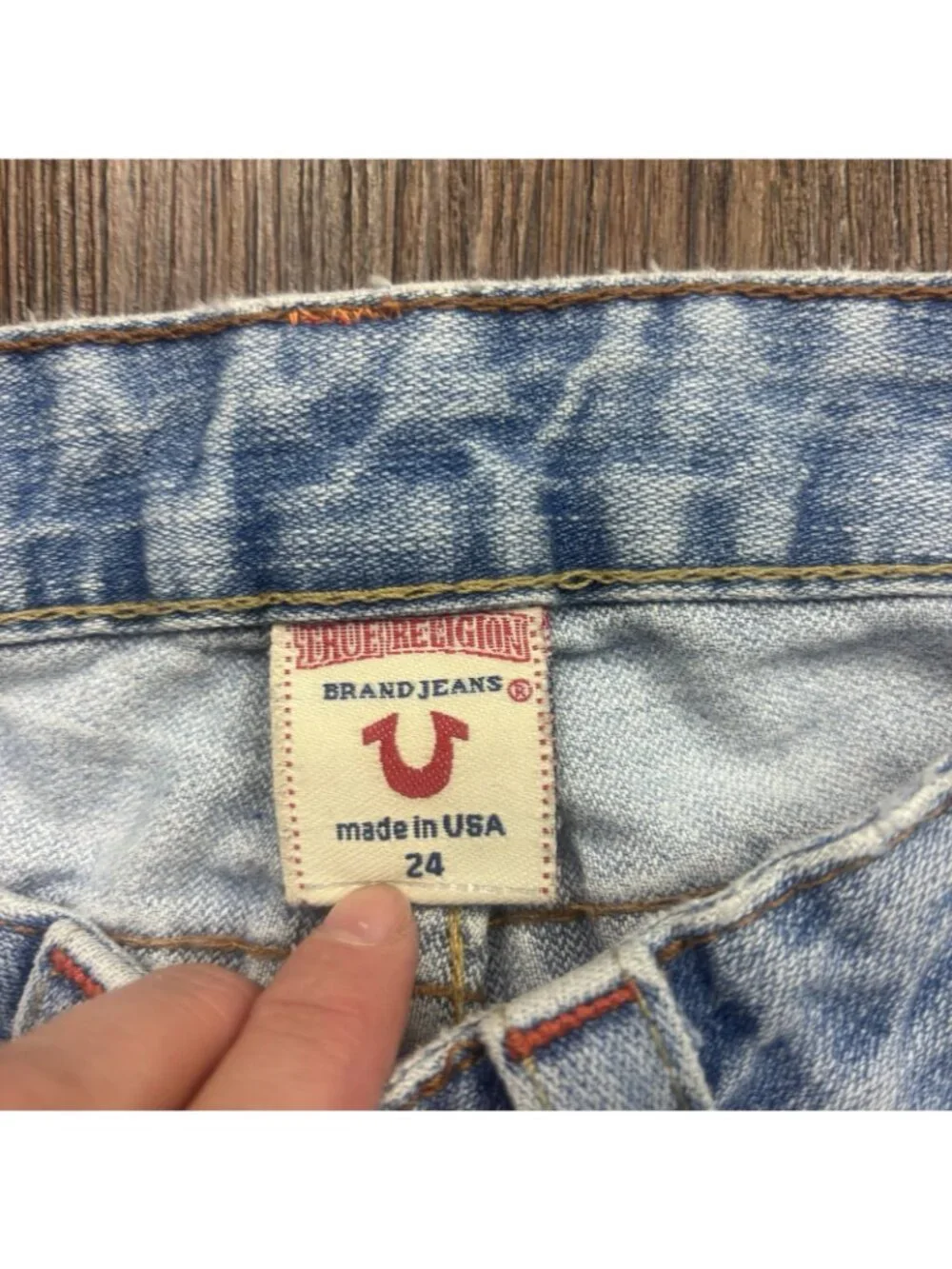 Vintage True Religion Jeans JOHNNY Boot Embroidered Fairy Light Wash Size 24 - Picture 6 of 13